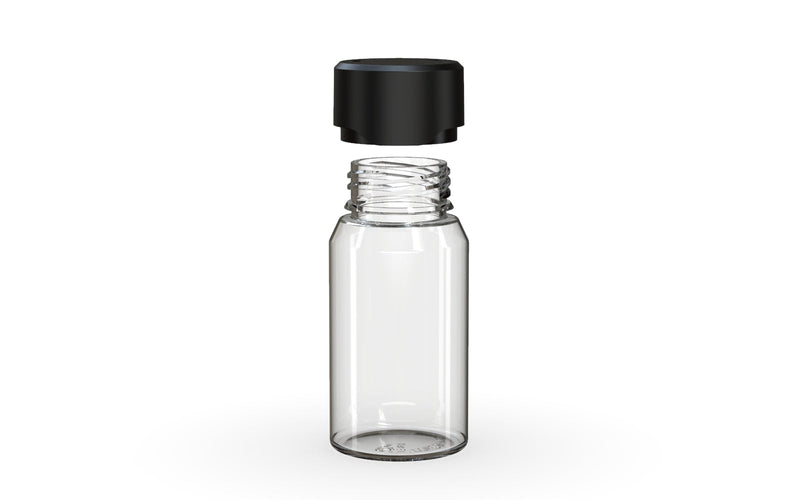Chubby Gorilla Aviator Shot Bottle 60ml Mini - Clear bottle & Black Cap - Copackr.com