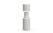 Chubby Gorilla Spiral CR 10ML unicorn bottle, opaque white bottle with opaque white child-resistant cap, cap detail