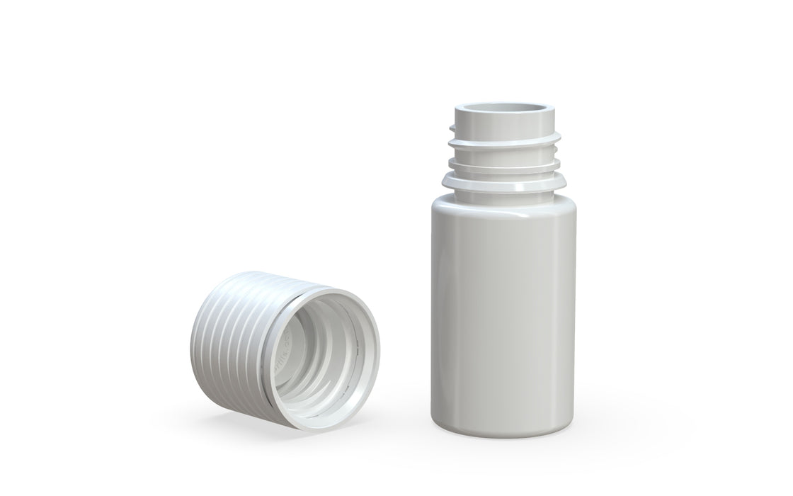 Chubby Gorilla Spiral CR 30ml Stubby Bottle - Opaque White with Opaque White Cap