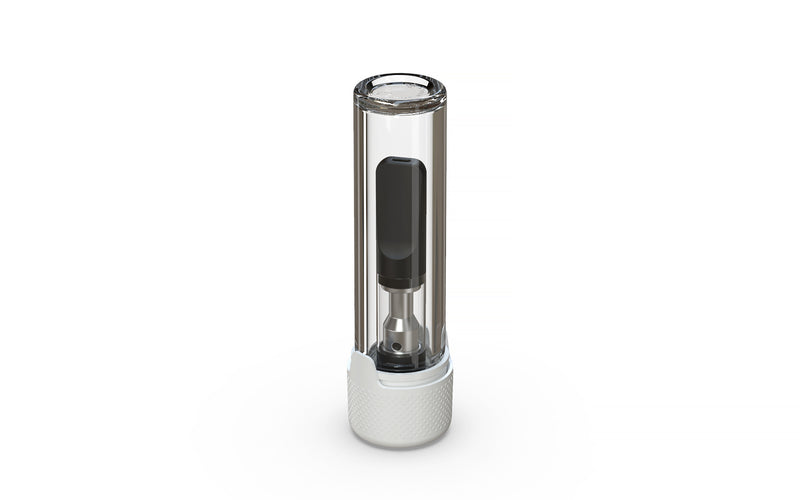 510 Cartridge Aviator CR Container Flat Top - Clear Natural With Opaque White Lid - Copackr.com