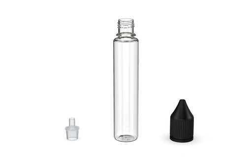 Chubby Gorilla - 30ML Unicorn Bottle - Clear Bottle / Black Cap - V3 - With Reducer Tip - Copackr.com