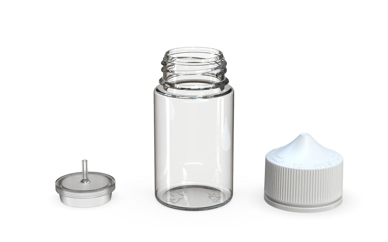 Chubby Gorilla Unicorn 75ml Stubby bottle, clear natural with opaque white cap, multiple units