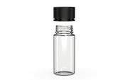 Chubby Gorilla Spiral CR 100ML bottle, clear natural with opaque black cap, cap detail