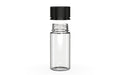 Chubby Gorilla Spiral CR 100ML bottle, clear natural with opaque black cap, cap detail