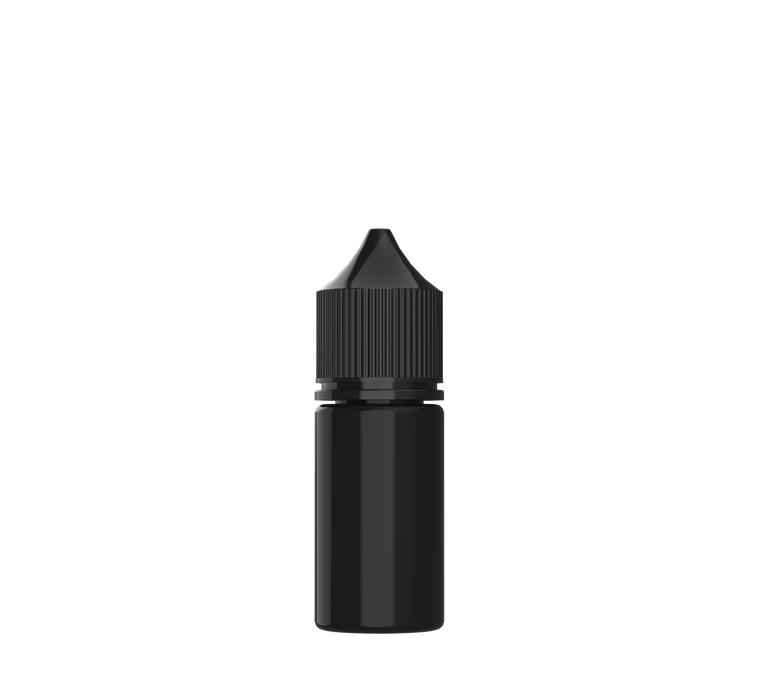Chubby Gorilla 30ML Stubby Unicorn Bottle V3 Solid Black bottle and cap