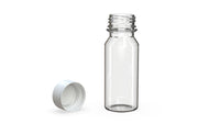 Spiral CR Shot Bottle 60ml Clear Natural with Opaque White Cap, multiple units