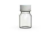 Spiral CR Shot Bottle 30ml Clear Natural with Opaque White Cap