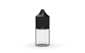 Chubby Gorilla Unicorn 20ml Stubby bottle, clear natural with opaque black cap, front view