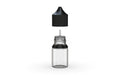 Chubby Gorilla Unicorn 20ml Stubby bottle, clear natural with opaque black cap, side view