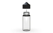 Chubby Gorilla Unicorn 75ml Mini bottle, clear natural with opaque black cap, side view