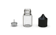 Chubby Gorilla Unicorn 20ml Stubby bottle, clear natural with opaque black cap, multiple units