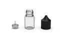 Chubby Gorilla Unicorn 20ml Stubby bottle, clear natural with opaque black cap, multiple units