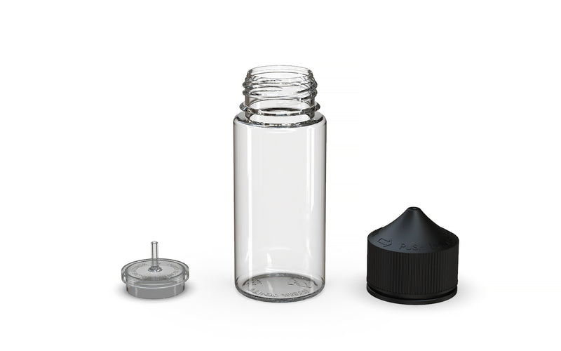 Chubby Gorilla Unicorn 75ml Mini bottle, clear natural with opaque black cap, multiple units