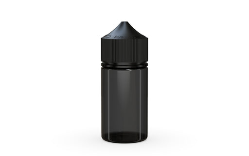 Chubby Gorilla Unicorn 60ml Mini bottle, translucent black with opaque black cap, front view