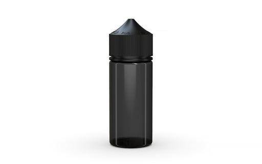 Chubby Gorilla Unicorn 75ml Mini bottle, translucent black with opaque black cap, front view