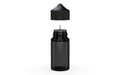 Chubby Gorilla Unicorn 60ml Mini bottle, translucent black with opaque black cap, side view