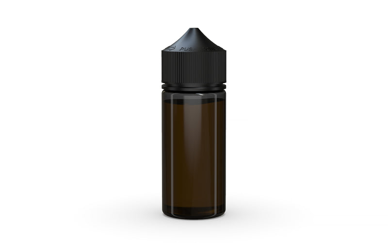 Chubby Gorilla Unicorn 75ml Mini bottle, translucent black with opaque black cap, cap detail