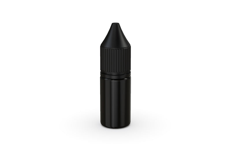 Chubby Gorilla Unicorn 10ml bottle with Reducer Tip, solid opaque black, front view