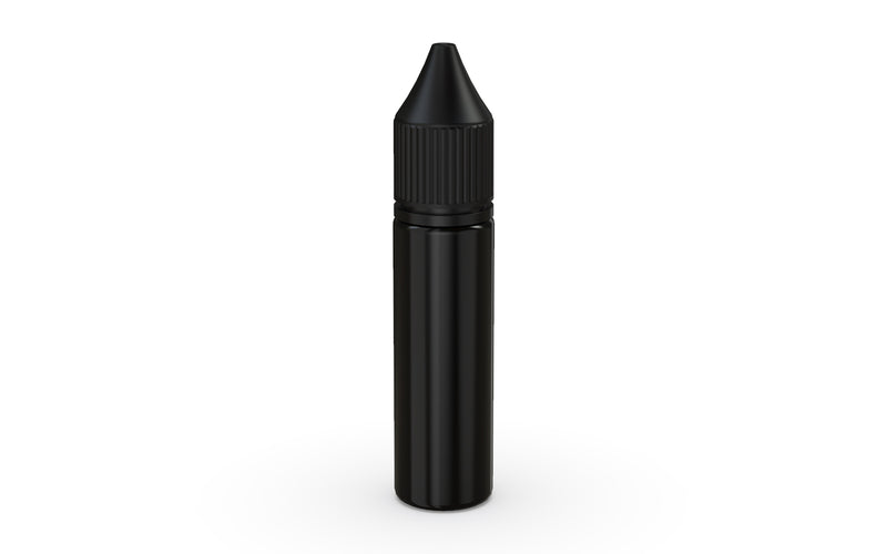 Chubby Gorilla Unicorn 20ml bottle with Reducer Tip, solid opaque black, front view