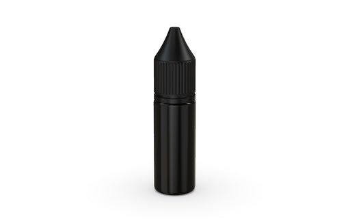 Chubby Gorilla Unicorn 15ml bottle with Reducer Tip, solid opaque black, front view