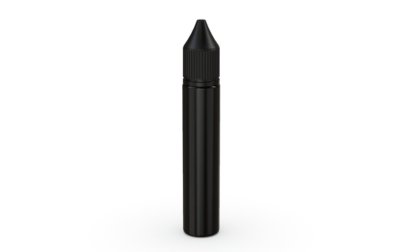 Chubby Gorilla Unicorn 30ml bottle with Reducer Tip, solid opaque black, front view