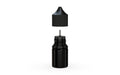 Chubby Gorilla Unicorn 20ml Stubby bottle, solid opaque black, side view