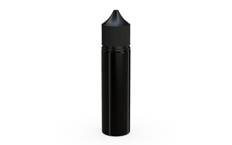 Chubby Gorilla Unicorn 60ml bottle with Reducer Tip, solid opaque black, front view