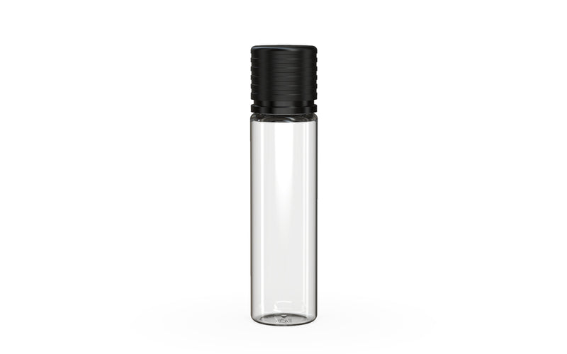 Chubby Gorilla Spiral CR 20ML unicorn bottle, clear natural bottle with opaque black child-resistant cap