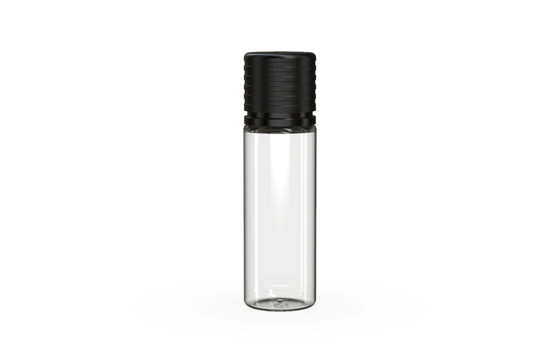 Chubby Gorilla Spiral CR 16.5ML unicorn bottle, clear natural bottle with opaque black child-resistant cap
