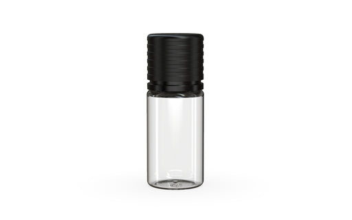 Chubby Gorilla Spiral CR 10ML unicorn bottle, clear natural bottle with opaque black child-resistant cap