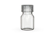 Chubby Gorilla Spiral Shot Bottle 30ml Stubby, clear natural with clear natural cap, front view