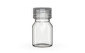 Chubby Gorilla Spiral Shot Bottle 30ml Stubby, clear natural with clear natural cap, front view