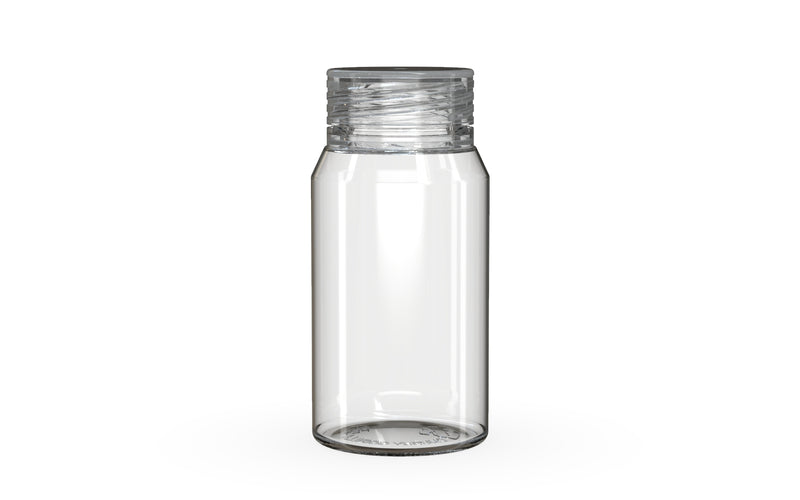 Chubby Gorilla Spiral Shot Bottle 60ml Mini, clear natural with clear natural cap, front view