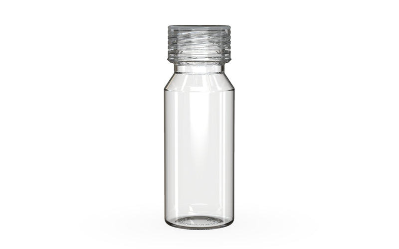 Chubby Gorilla Spiral Shot Bottle 60ml, clear natural with clear natural cap, front view