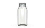 Chubby Gorilla Spiral Shot Bottle 100ml Mini, clear natural with clear natural cap, front view