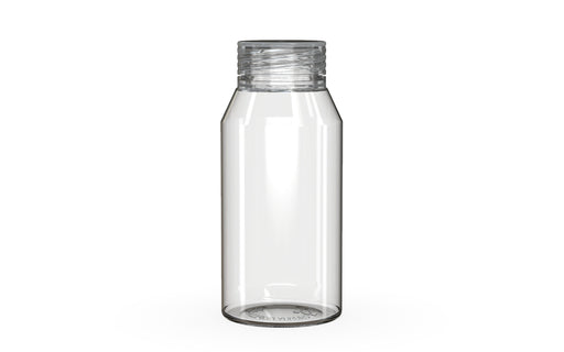 Chubby Gorilla Spiral Shot Bottle 100ml Mini, clear natural with clear natural cap, front view
