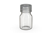 Chubby Gorilla Spiral Shot Bottle 30ml Stubby, clear natural with clear natural cap, side view