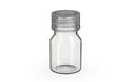 Chubby Gorilla Spiral Shot Bottle 30ml Stubby, clear natural with clear natural cap, side view