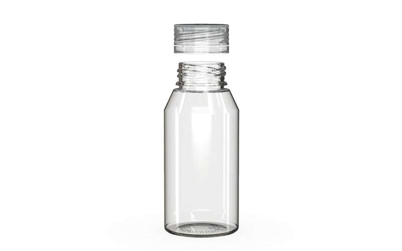 Chubby Gorilla Spiral Shot Bottle 100ml Mini, clear natural with clear natural cap, cap detail