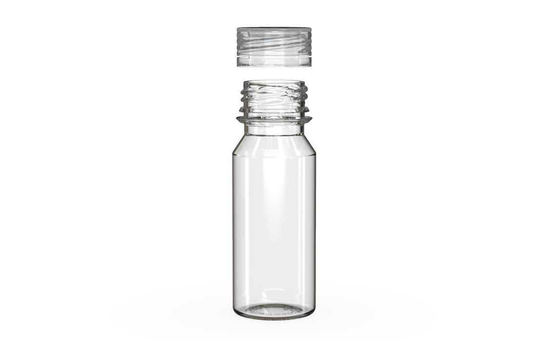 Chubby Gorilla Spiral Shot Bottle 60ml, clear natural with clear natural cap, cap detail