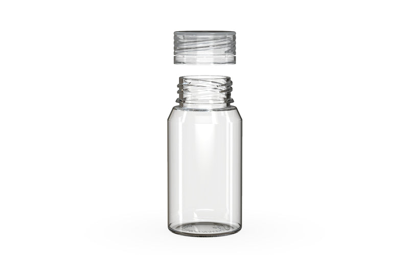 Chubby Gorilla Spiral Shot Bottle 60ml Mini, clear natural with clear natural cap, cap detail