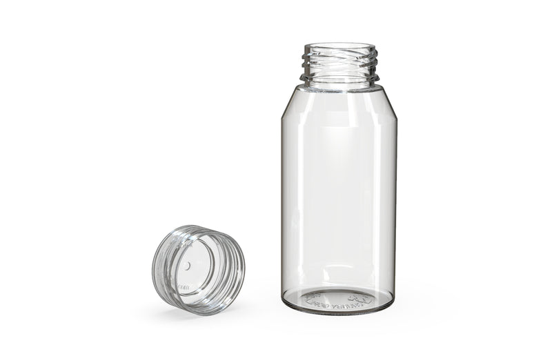 Chubby Gorilla Spiral Shot Bottle 100ml Mini, clear natural with clear natural cap, multiple units