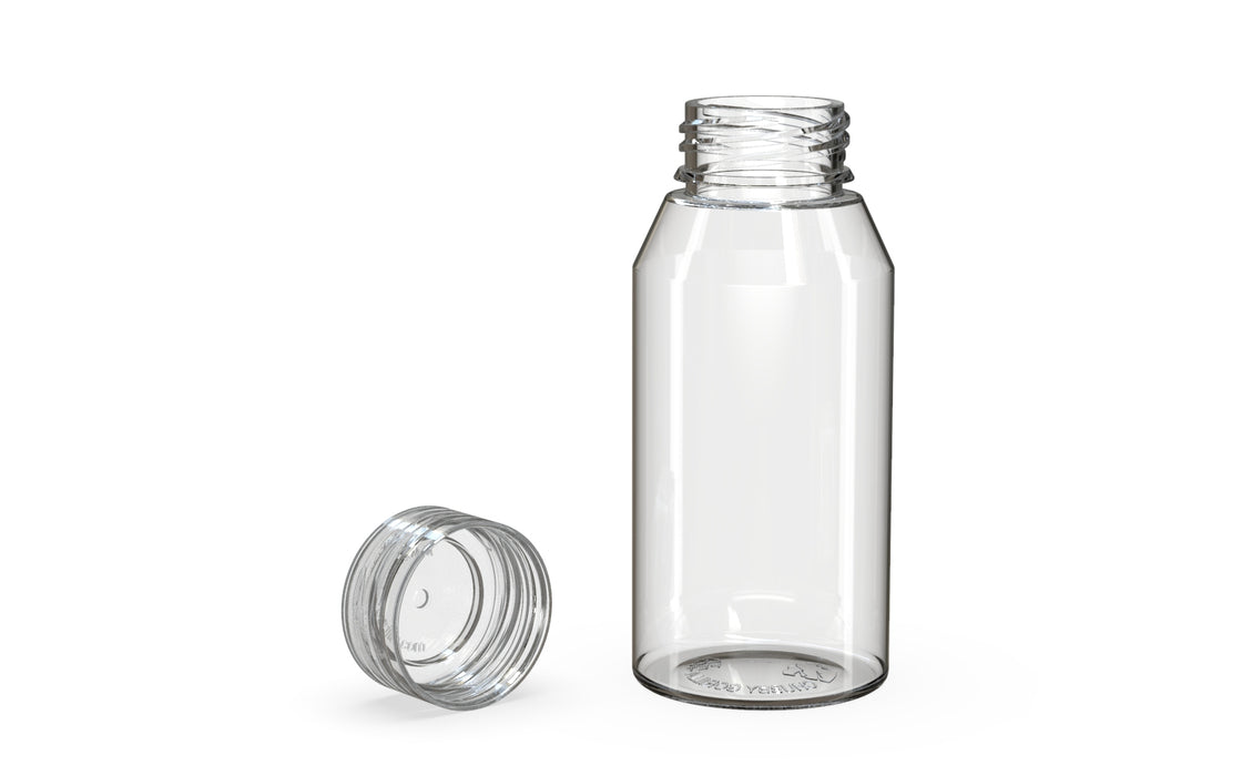 Chubby Gorilla Spiral Shot Bottle 100ml Mini, clear natural with clear natural cap, multiple units
