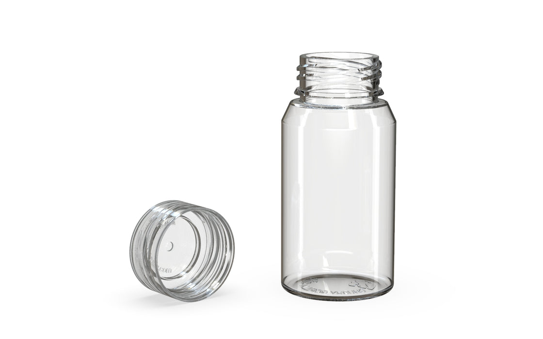 Chubby Gorilla Spiral Shot Bottle 60ml Mini, clear natural with clear natural cap, multiple units