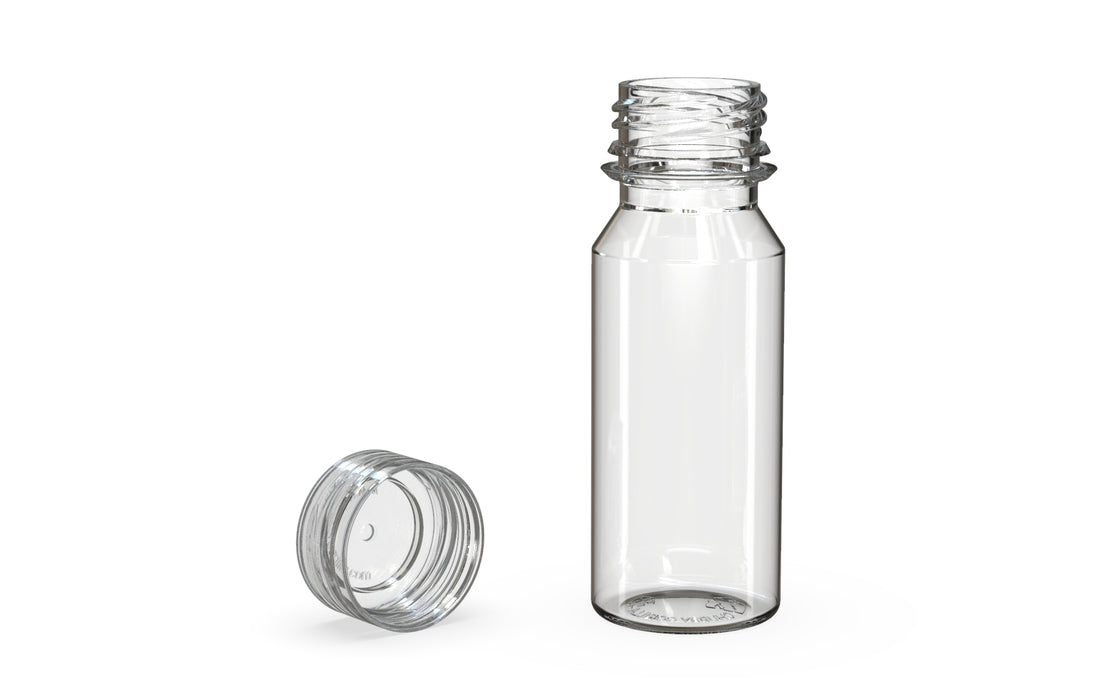 Chubby Gorilla Spiral Shot Bottle 60ml, clear natural with clear natural cap, multiple units
