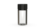 Chubby Gorilla Spiral Thick Wall Container 30ml, clear natural with opaque black lid, front view