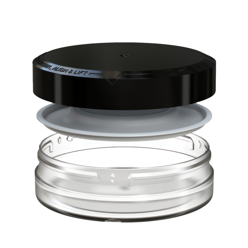 Chubby Gorilla X3 Pouch Container 50g, clear natural with opaque black lid, multiple units