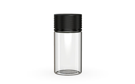 Chubby Gorilla Spiral 60ml Mini bottle, clear natural with opaque black cap, front view