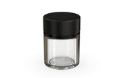 Chubby Gorilla Spiral Thick Wall Container 60ml, clear natural with opaque black lid, side view