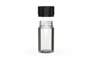 Chubby Gorilla Spiral Thick Wall Container 30ml, clear natural with opaque black lid, lid detail